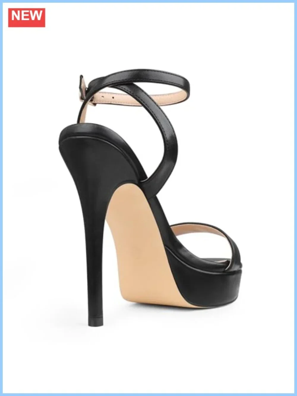 Womens Open Toe Stiletto High Heels 5 inch Ankle Strap Strappy Party Sandals